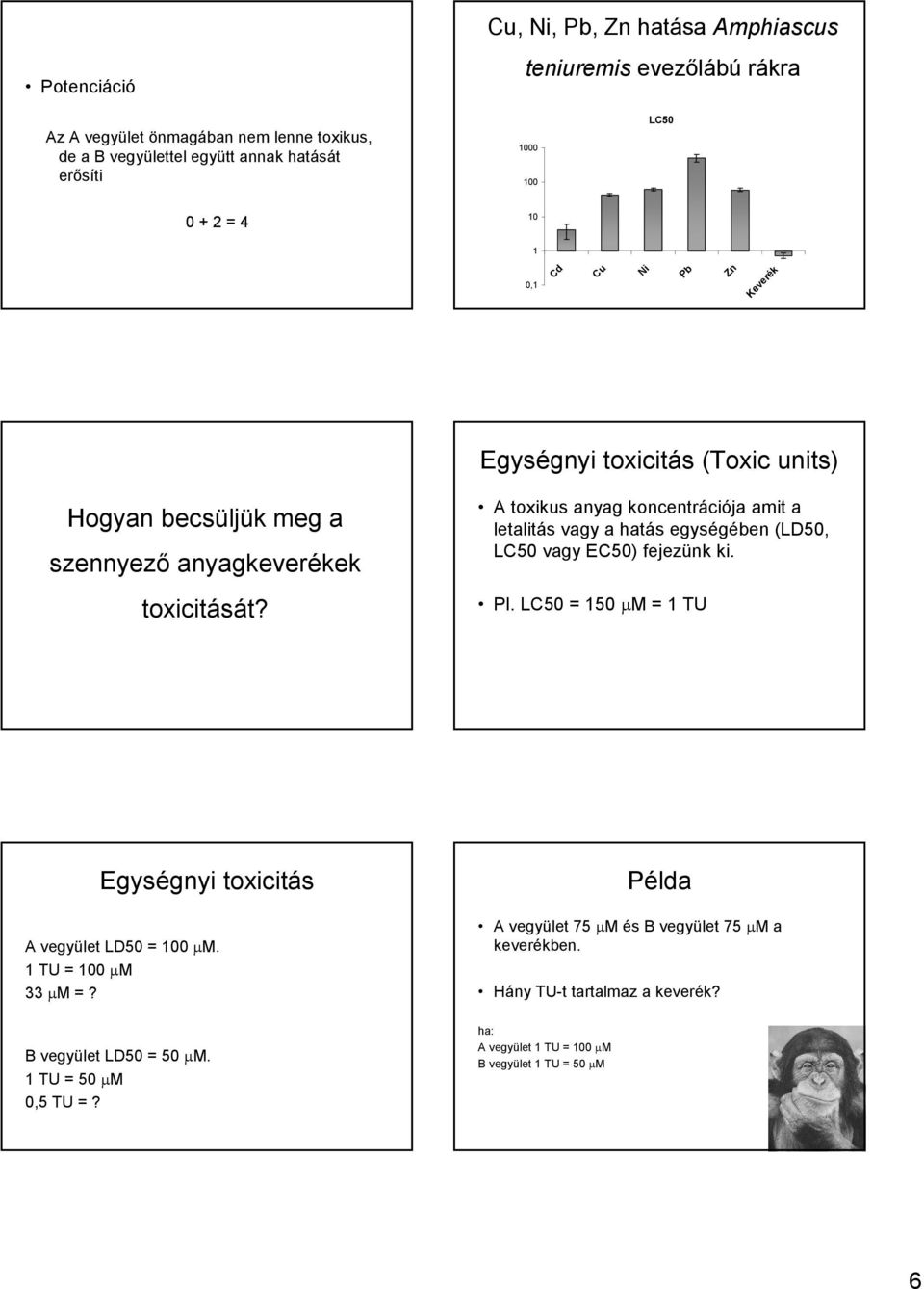 A toxikus anyag koncentrációja amit a letalitás vagy a hatás egységében (LD50, LC50 vagy EC50) fejezünk ki. Pl.