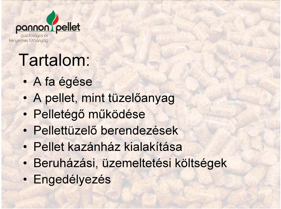 Pellettüzelő berendezések Pellet kazánház