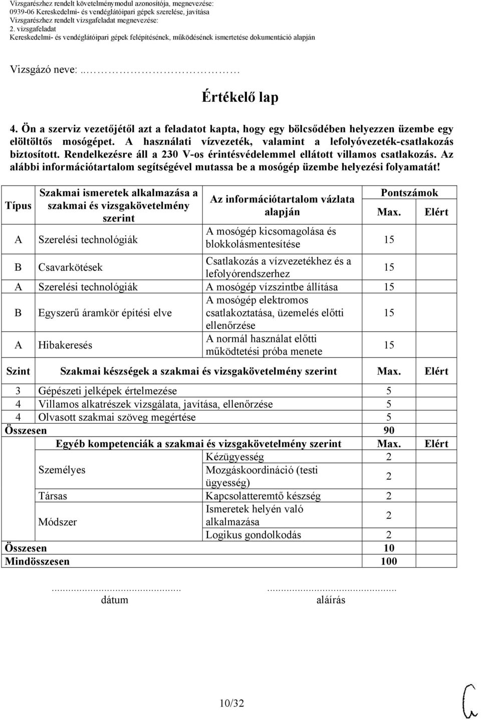 Az alábbi információtartalom segítségével mutassa be a mosógép üzembe helyezési folyamatát!