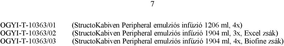 emulziós infúzió 1904 ml, 3x, Excel zsák) OGYI-T-10363/03