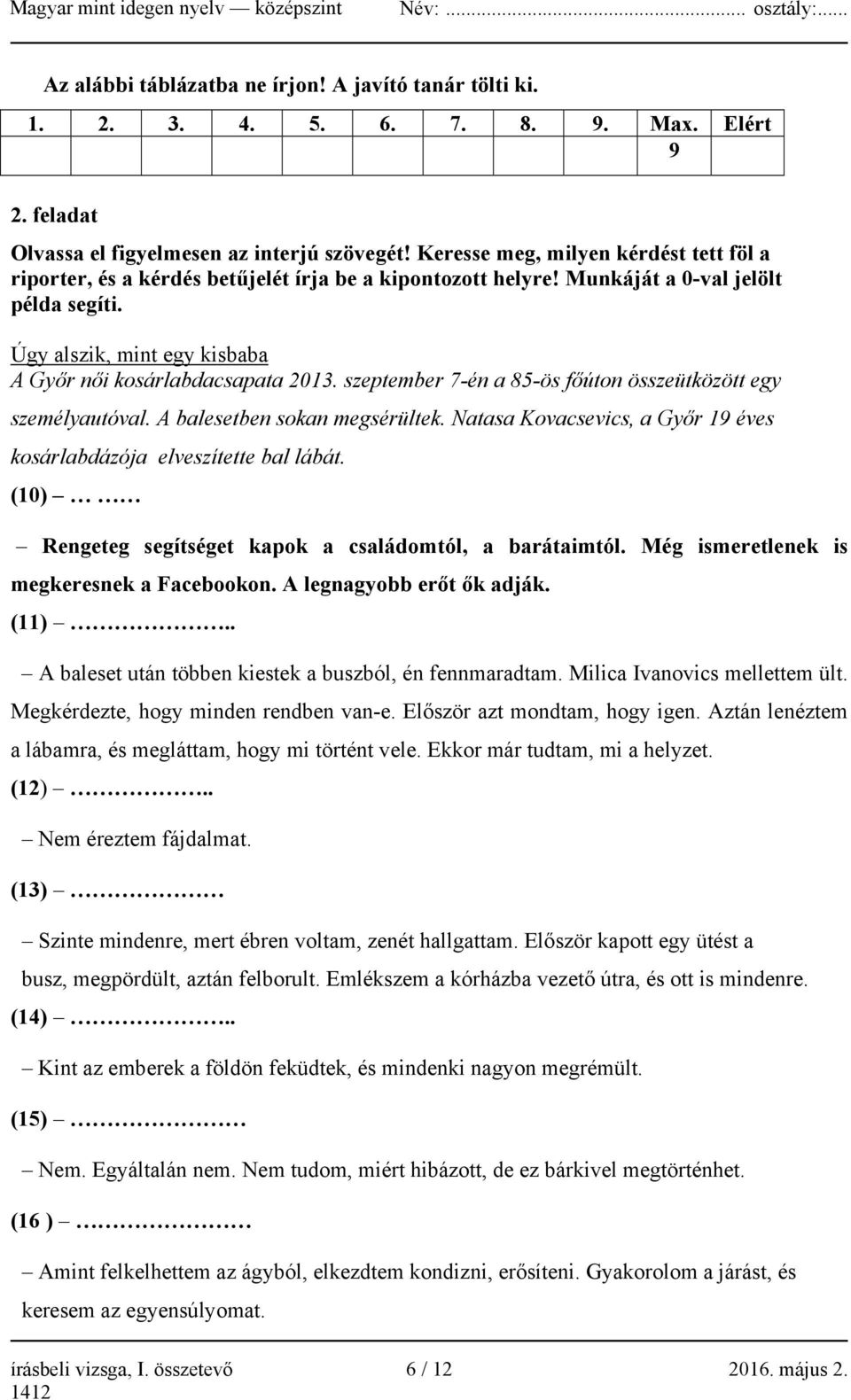 Úgy alszik, mint egy kisbaba A Győr női kosárlabdacsapata 2013. szeptember 7-én a 85-ös főúton összeütközött egy személyautóval. A balesetben sokan megsérültek.