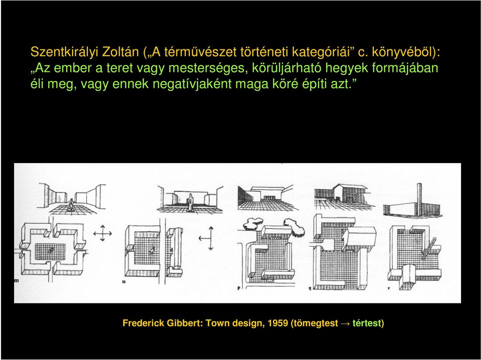 hegyek formájában éli meg, vagy ennek negatívjaként maga köré