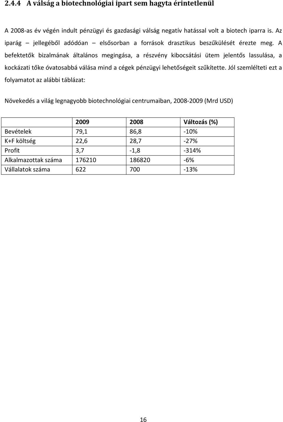 A befektetők bizalmának általános megingása, a részvény kibocsátási ütem jelentős lassulása, a kockázati tőke óvatosabbá válása mind a cégek pénzügyi lehetőségeit szűkítette.