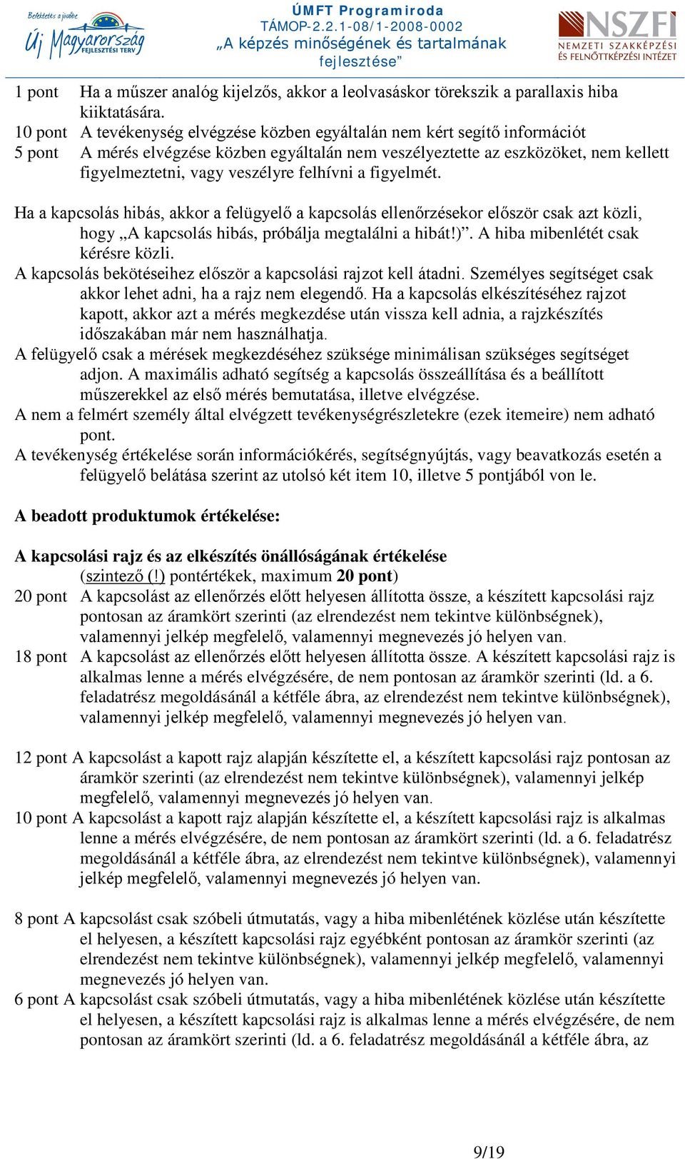 felhívni a figyelmét. Ha a kapcsolás hibás, akkor a felügyelő a kapcsolás ellenőrzésekor először csak azt közli, hogy A kapcsolás hibás, próbálja megtalálni a hibát!).