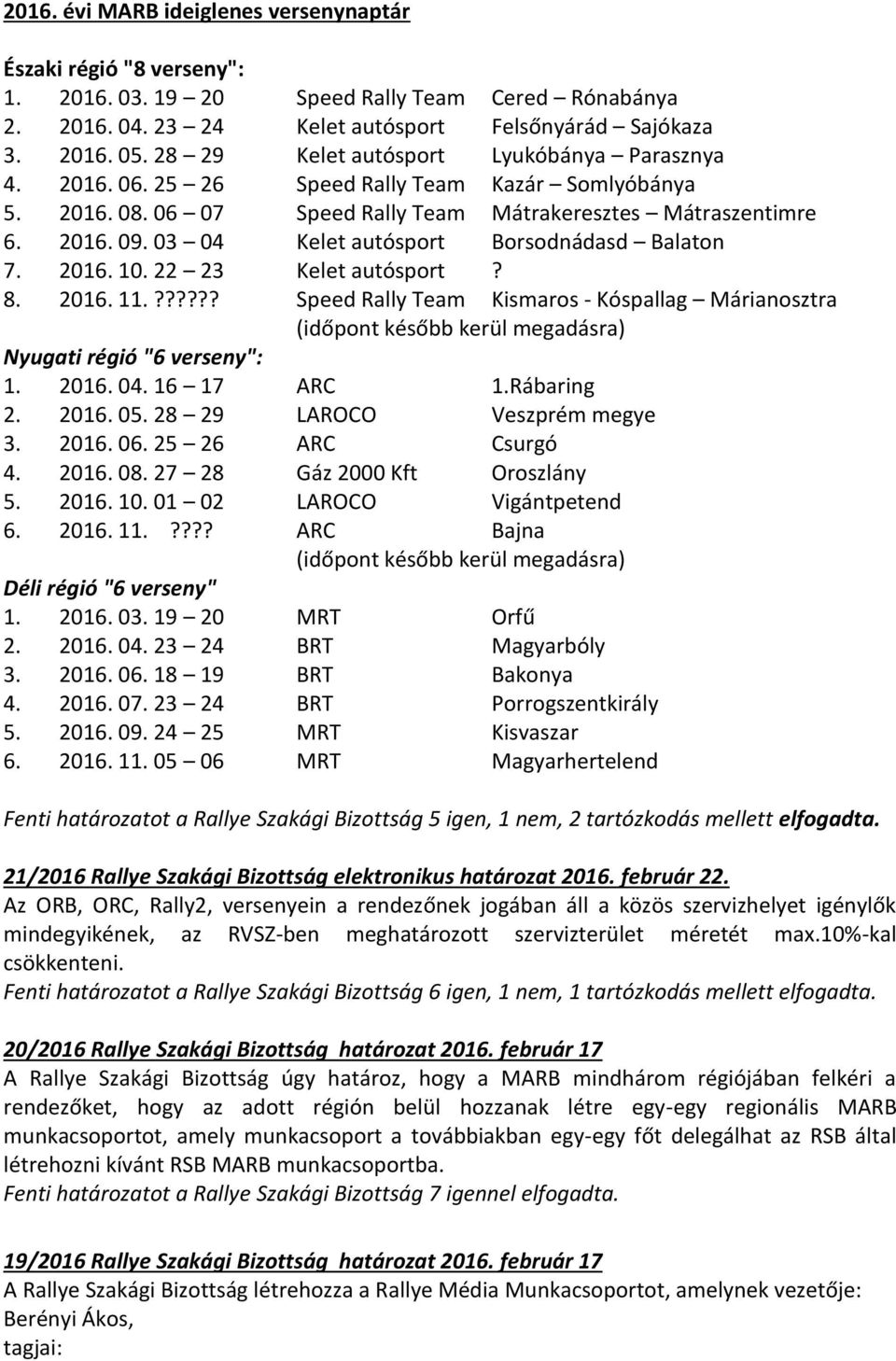 03 04 Kelet autósport Borsodnádasd Balaton 7. 2016. 10. 22 23 Kelet autósport? 8. 2016. 11.