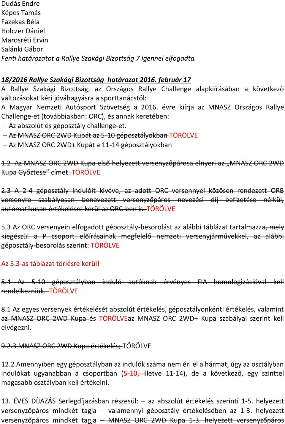 évre kiírja az MNASZ Országos Rallye Challenge-et (továbbiakban: ORC), és annak keretében: Az abszolút és géposztály challenge-et.