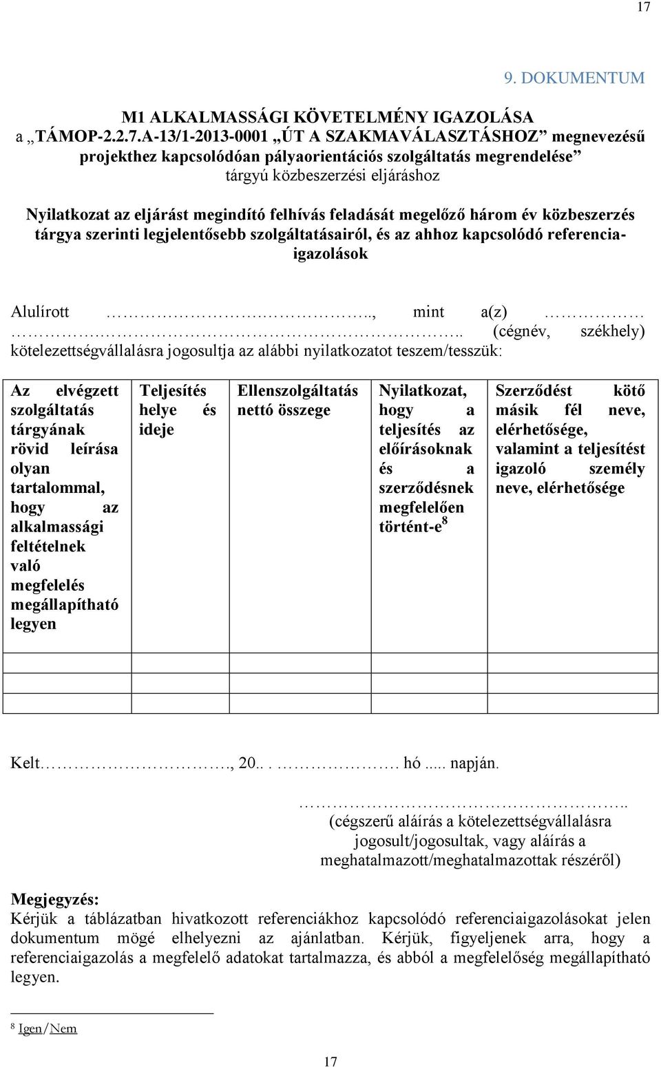 referenciaigazolások Alulírott..., mint a(z).