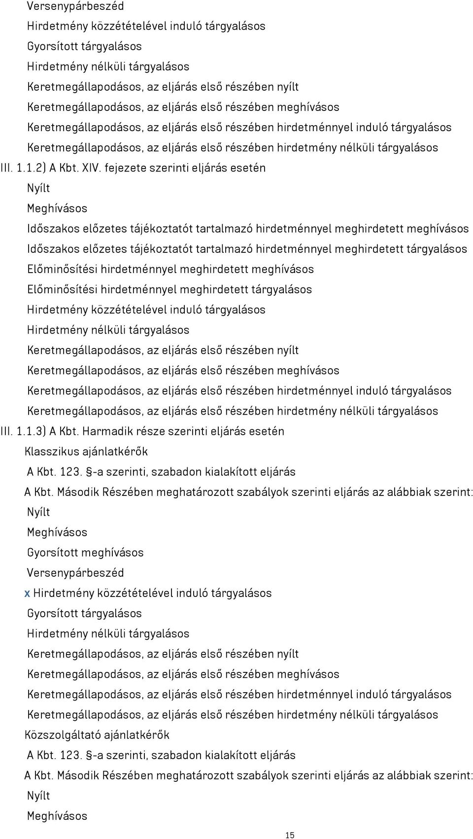 XIV. fejezete szerinti eljárás esetén Nyílt Meghívásos Időszakos előzetes tájékoztatót tartalmazó hirdetménnyel meghirdetett meghívásos Időszakos előzetes tájékoztatót tartalmazó hirdetménnyel