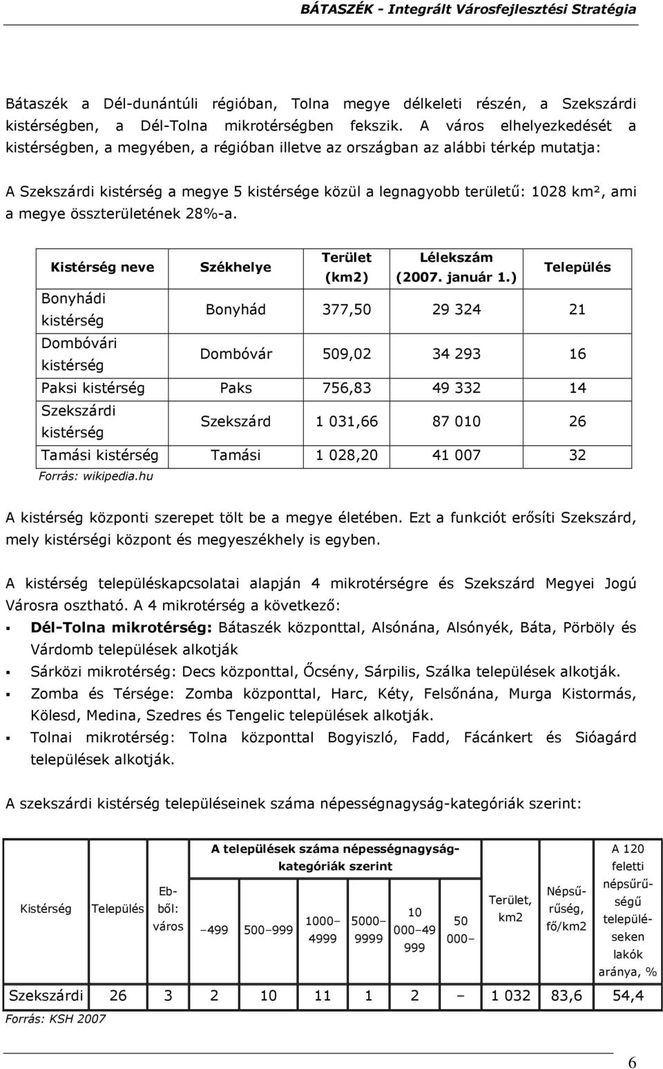 megye összterületének 28%-a. Kistérség neve Székhelye Terület Lélekszám (km2) (2007. január 1.