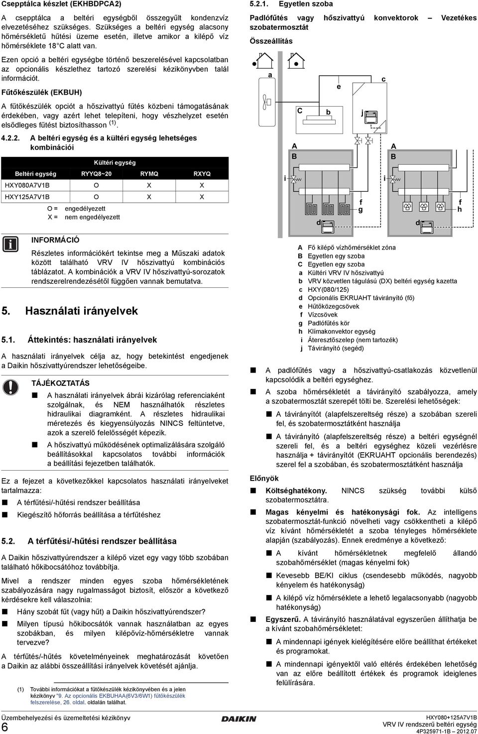 Ezen opció beltéri egységbe történő beszerelésével kpcsoltbn z opcionális készlethez trtozó szerelési kézikönyvben tlál információt.