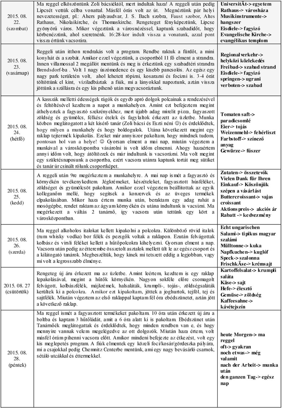 Mikor végeztünk a városnézéssel, kaptunk szabadidőt, hogy körbenézzünk, ahol szeretnénk. 16:28-kor indult vissza a vonatunk, azzal pont vissza értünk vacsorára.
