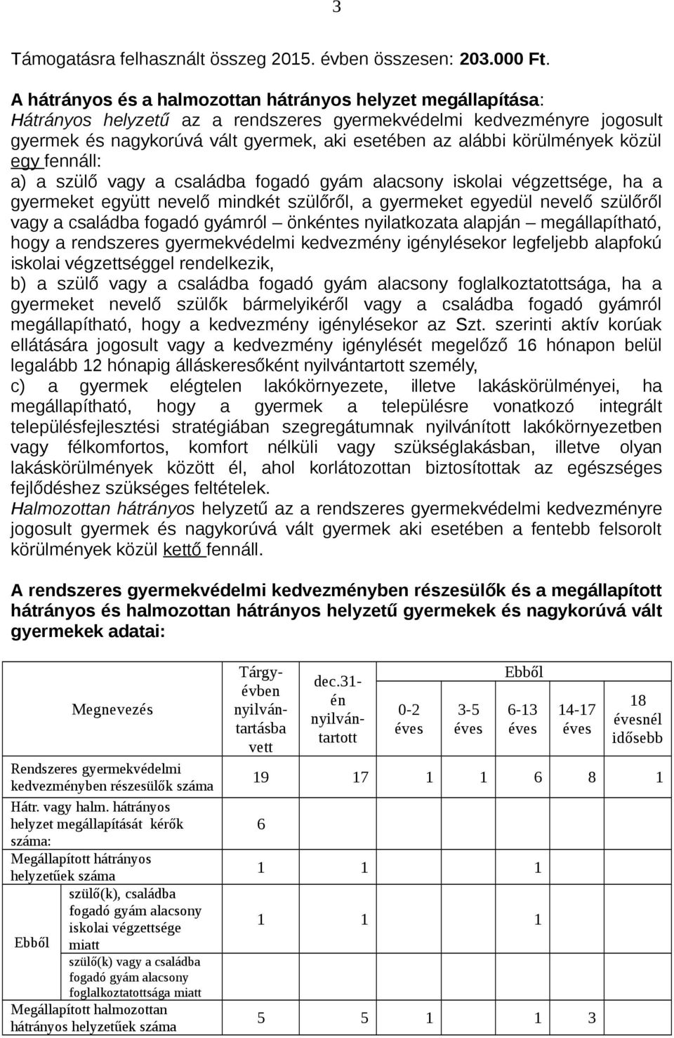 körülmények közül egy fennáll: a) a szülő vagy a családba fogadó gyám alacsony iskolai végzettsége, ha a gyermeket együtt nevelő mindkét szülőről, a gyermeket egyedül nevelő szülőről vagy a családba