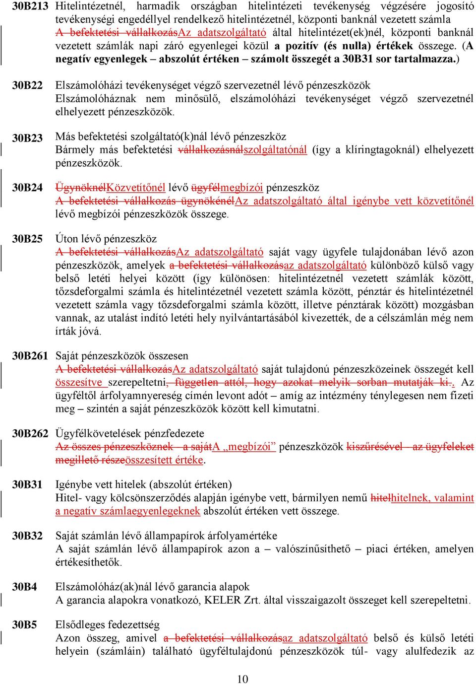 (A negatív egyenlegek abszolút értéken számolt összegét a 30B31 sor tartalmazza.