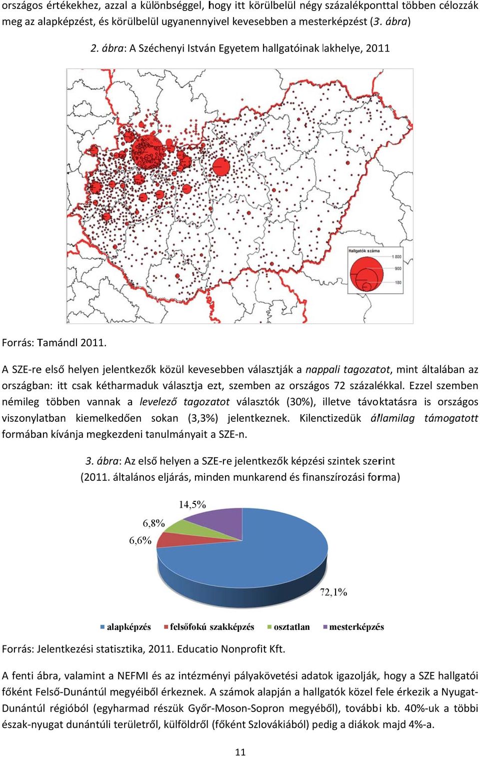 A SZE re első helyen jelentkezőkk közül kevesebben választják a nappali tagozatot, mint általában az országban: itt csak kétharmaduk választja ezt, szemben az országos 7 százalékkal.