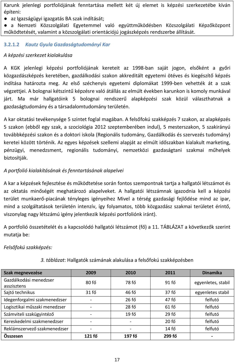 Kautz Gyula Gazdaságtudományi Kar A képzési szerkezet kialakulása A KGK jelenlegi képzési portfoliójának kereteit az 1998 ban saját jogon, elsőként a győri közgazdászképzés keretében, gazdálkodási