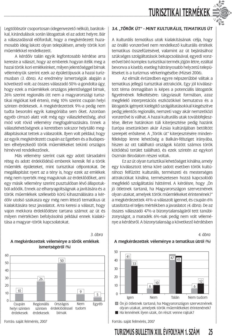 A kérdőív talán egyik legfontosabb kérdése arra kereste a választ, hogy az emberek hogyan ítélik meg a hazai török kori emlékeinket, milyen jelentőséggel bírnak véleményük szerint ezek az