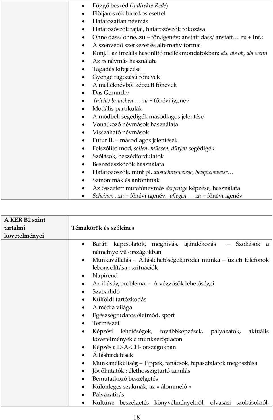 Német C nyelvi programkövetelmény - PDF Ingyenes letöltés