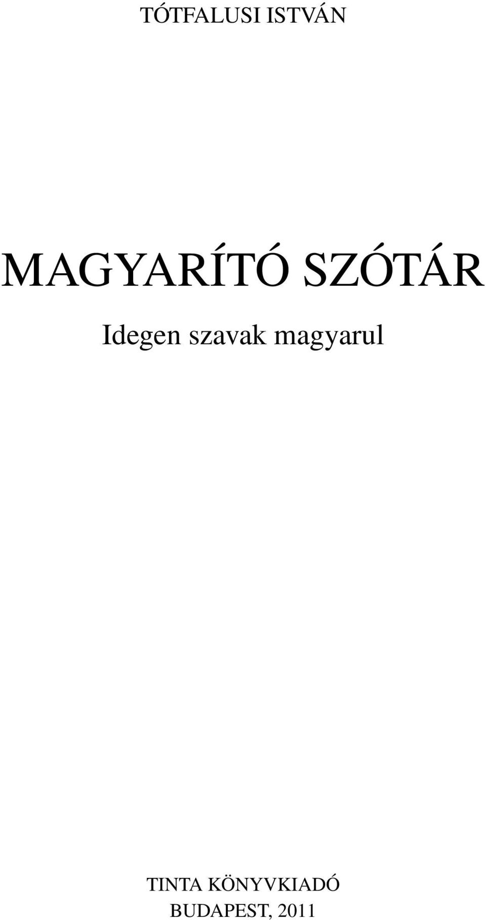 Idegen szavak magyarul