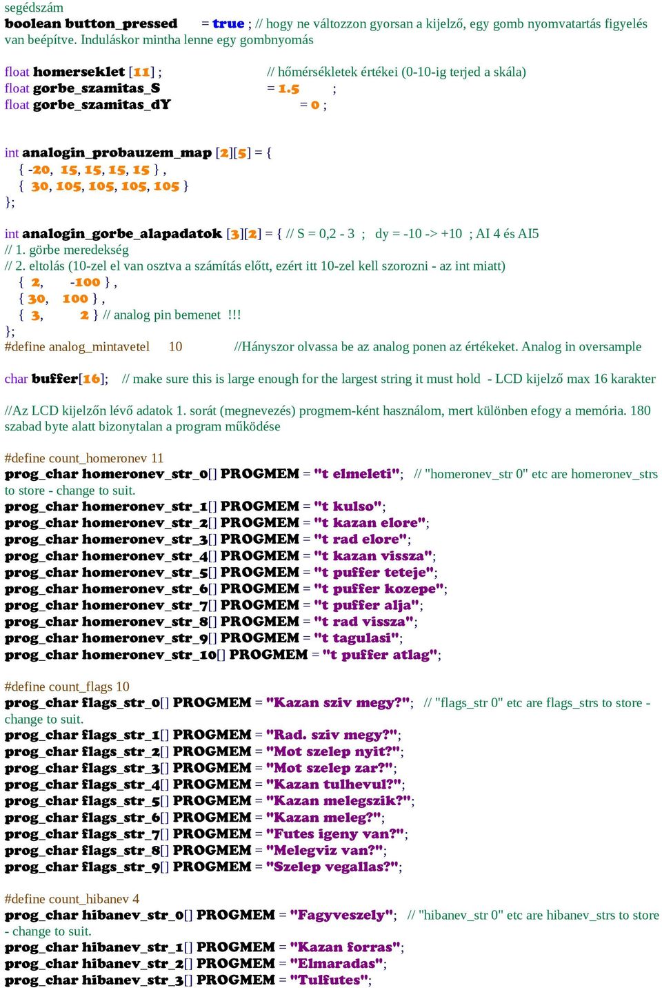 5 ; float gorbe_szamitas_dy = 0 ; int analogin_probauzem_map [2][5] = { { -20, 15, 15, 15, 15, { 30, 105, 105, 105, 105 ; int analogin_gorbe_alapadatok [3][2] = { // S = 0,2-3 ; dy = -10 -> +10 ; AI