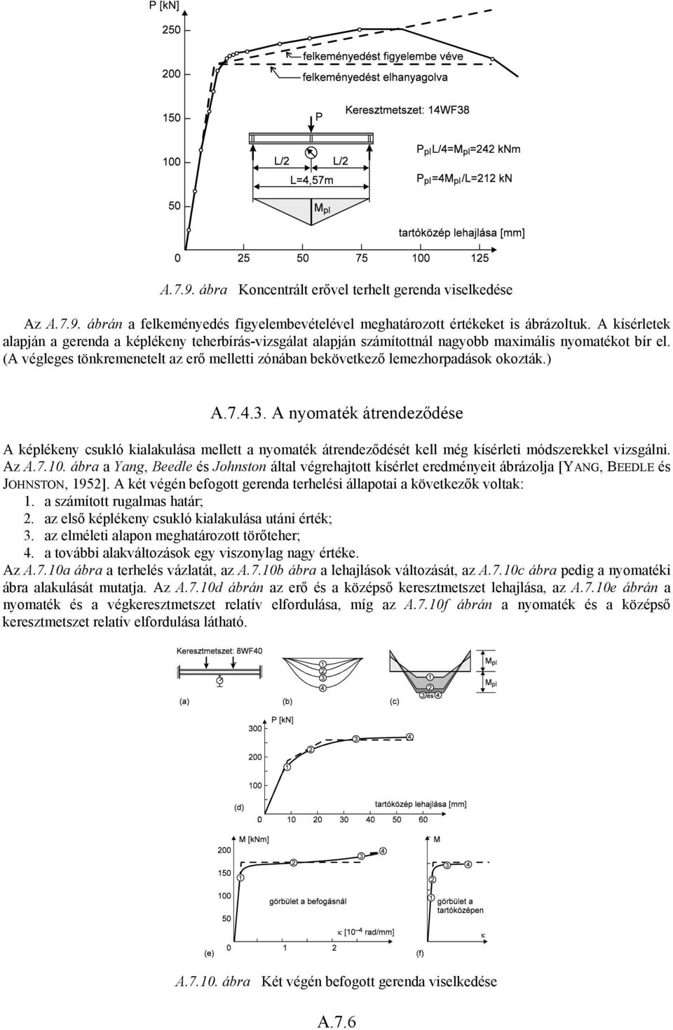 (A végleges tönkremenetelt az erő melletti zónában bekövetkező lemezhorpadások okozták.) A.7.4.3.