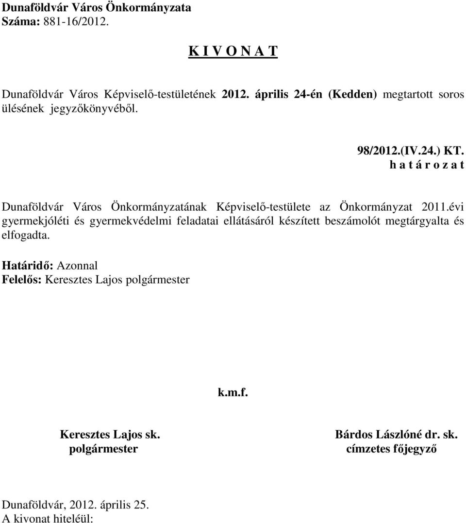 Önkormányzat 2011.