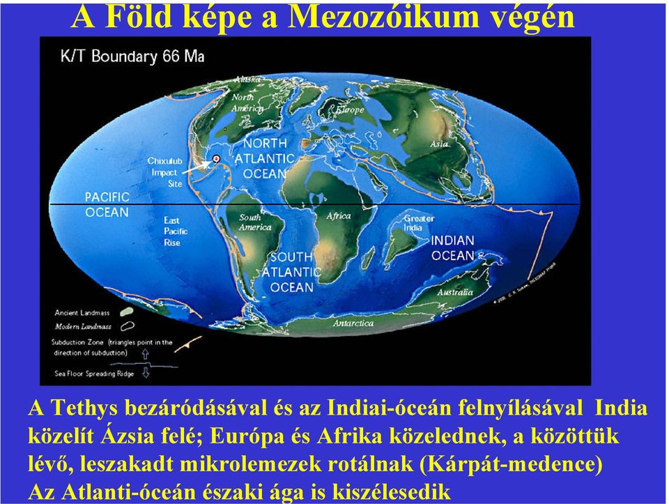 Afrika közelednek, a közöttük lévő, leszakadt mikrolemezek