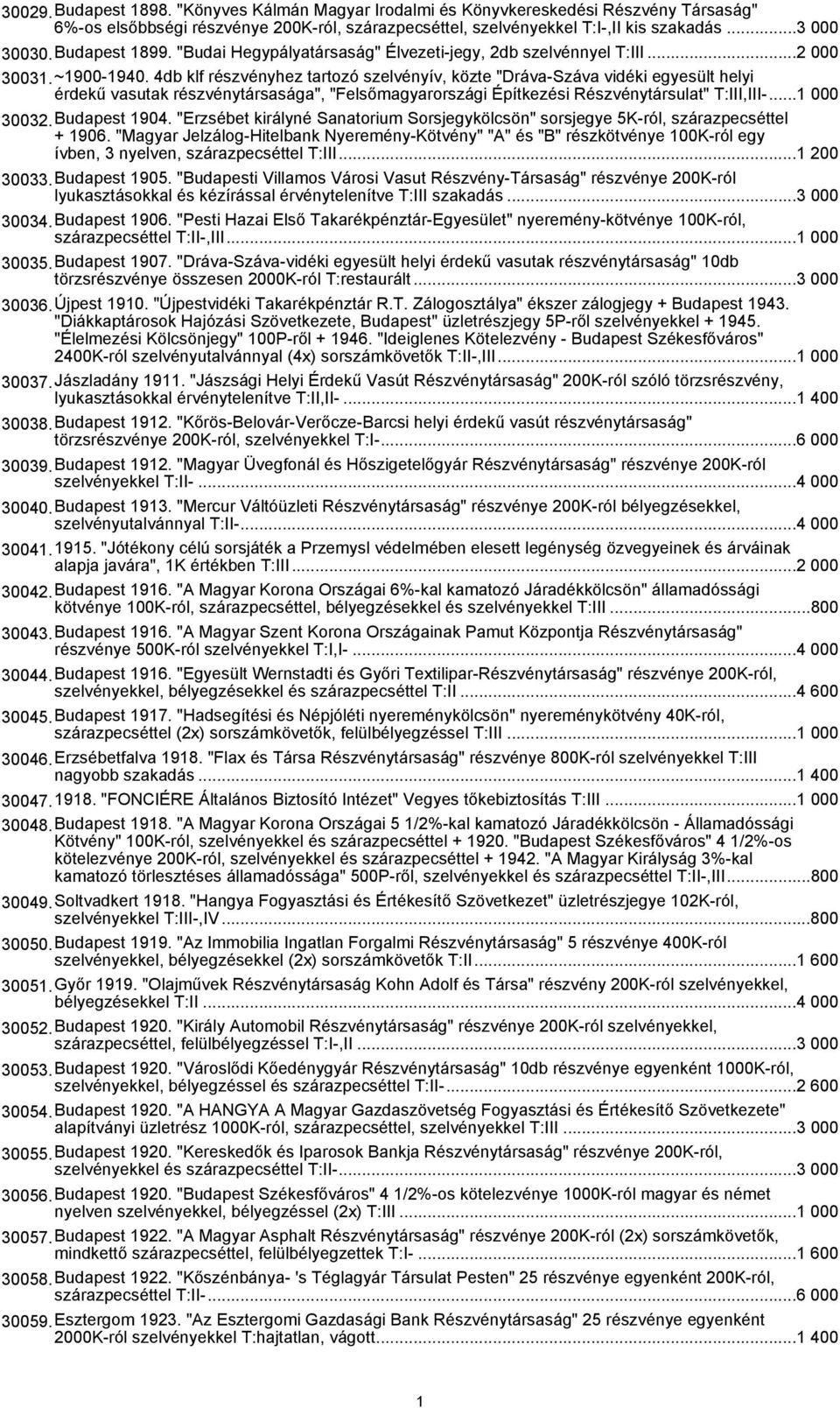 4db klf részvényhez tartozó szelvényív, közte "Dráva-Száva vidéki egyesült helyi érdekű vasutak részvénytársasága", "Felsőmagyarországi Építkezési Részvénytársulat" T:III,III-...1 000 30032.