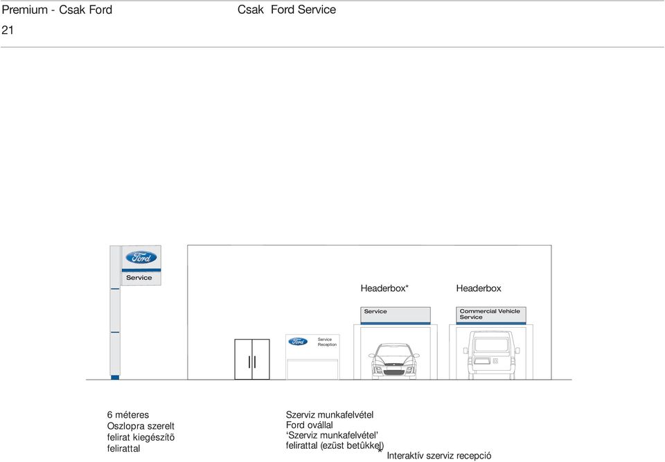 szerelt felirat kiegészítõ felirattal Szerviz munkafelvétel Ford ovállal
