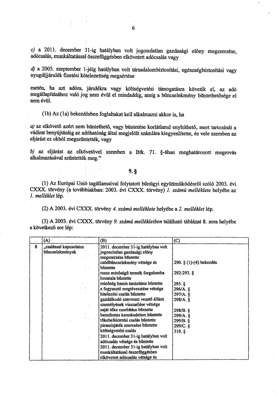 követik el, az ad ó megállapításához való jog nem évül el mindaddig, amíg a b űncselekmény beintethetősége el nem évül.