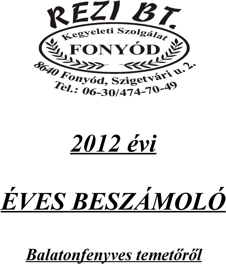 BESZÁMOLÓ
