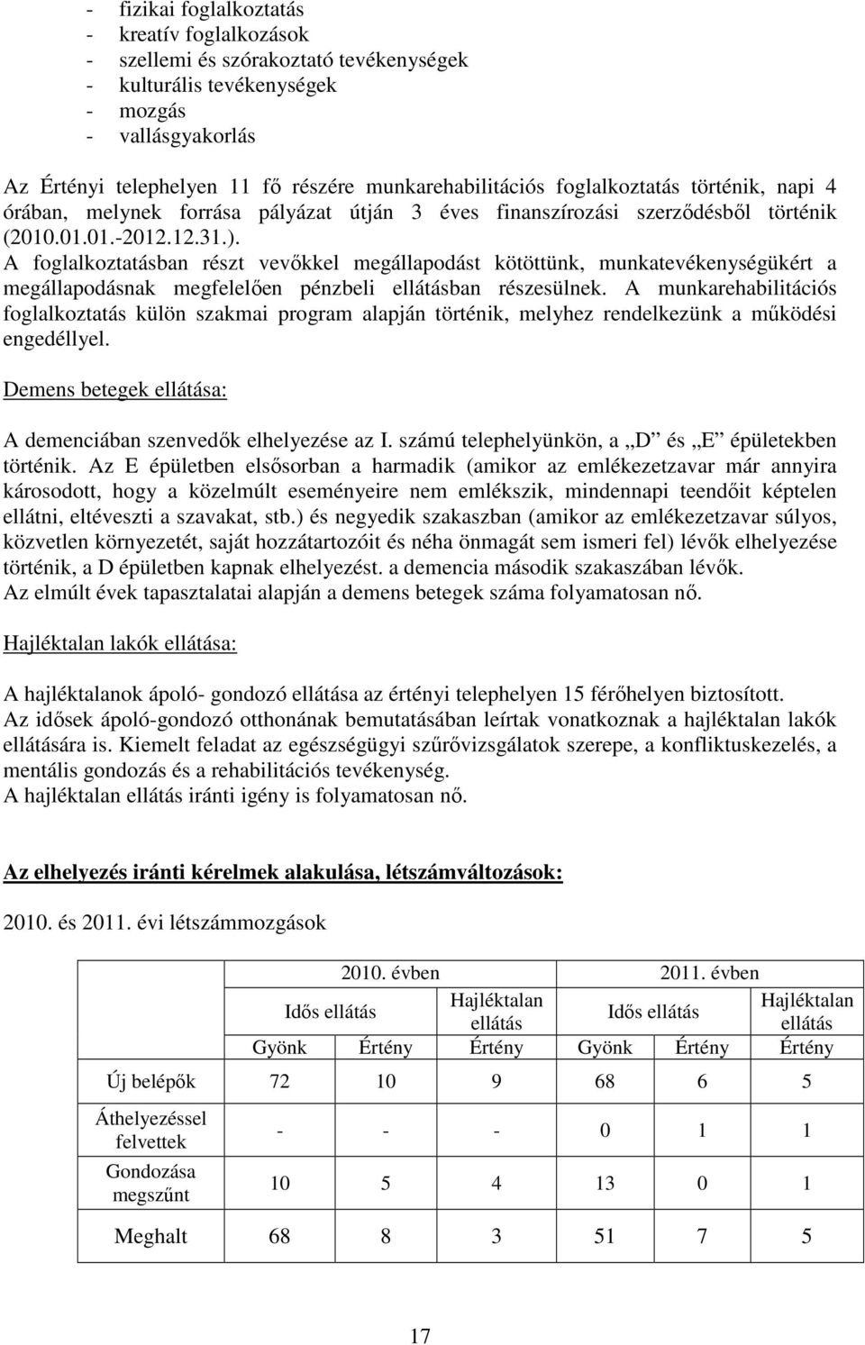 A foglalkoztatásban részt vevőkkel megállapodást kötöttünk, munkatevékenységükért a megállapodásnak megfelelően pénzbeli ellátásban részesülnek.