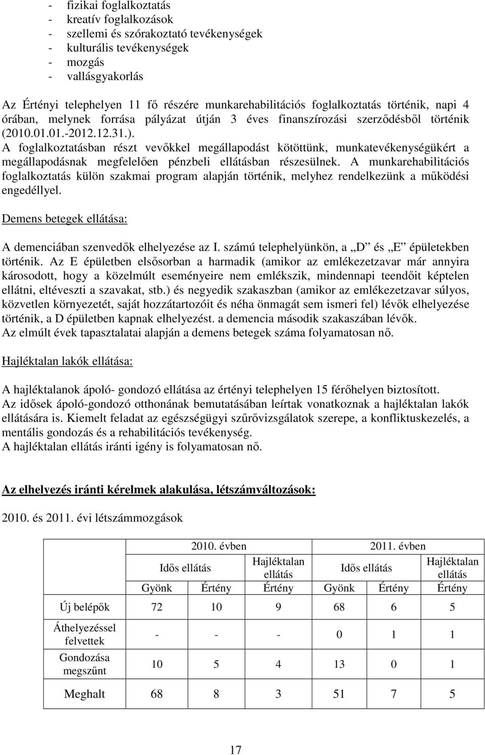 A foglalkoztatásban részt vevőkkel megállapodást kötöttünk, munkatevékenységükért a megállapodásnak megfelelően pénzbeli ellátásban részesülnek.