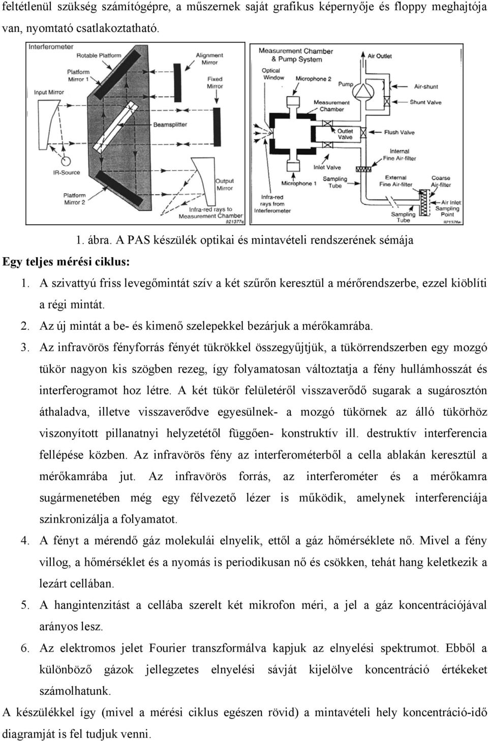 Az új mintát a be- és kimenő szelepekkel bezárjuk a mérőkamrába. 3.