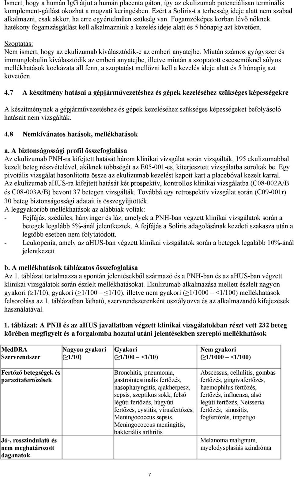 Fogamzóképes korban lévő nőknek hatékony fogamzásgátlást kell alkalmazniuk a kezelés ideje alatt és 5 hónapig azt követően.