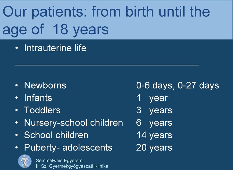 Nursery-school children School children Puberty-