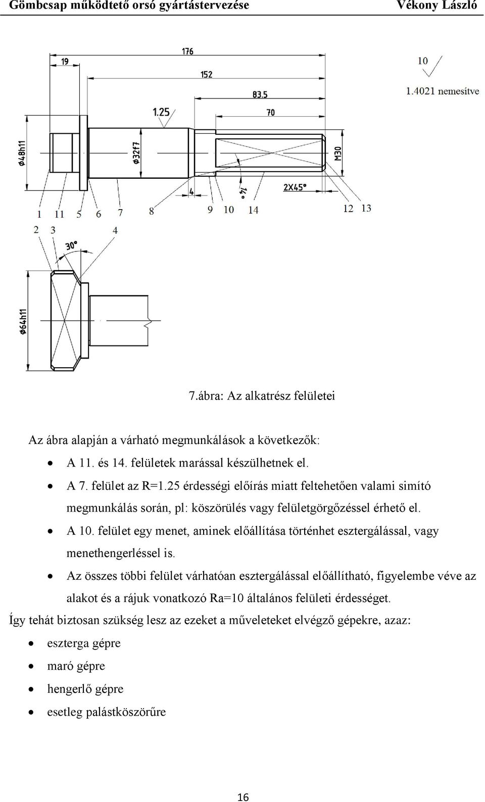 felület egy menet, aminek előállítása történhet esztergálással, vagy menethengerléssel is.