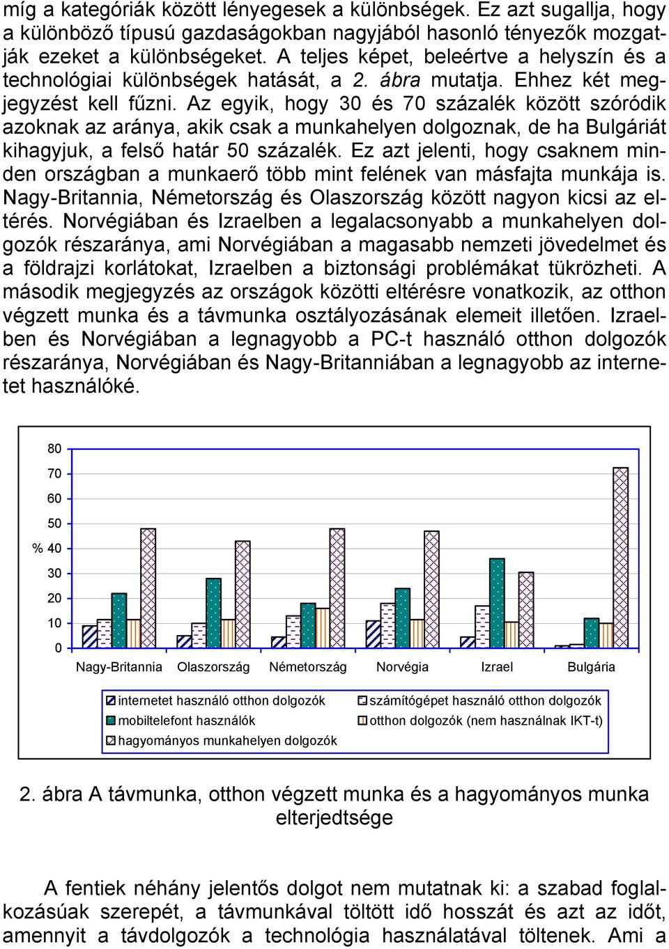 Az egyik, hogy 30 és 70 százalék között szóródik azoknak az aránya, akik csak a munkahelyen dolgoznak, de ha Bulgáriát kihagyjuk, a felső határ 50 százalék.