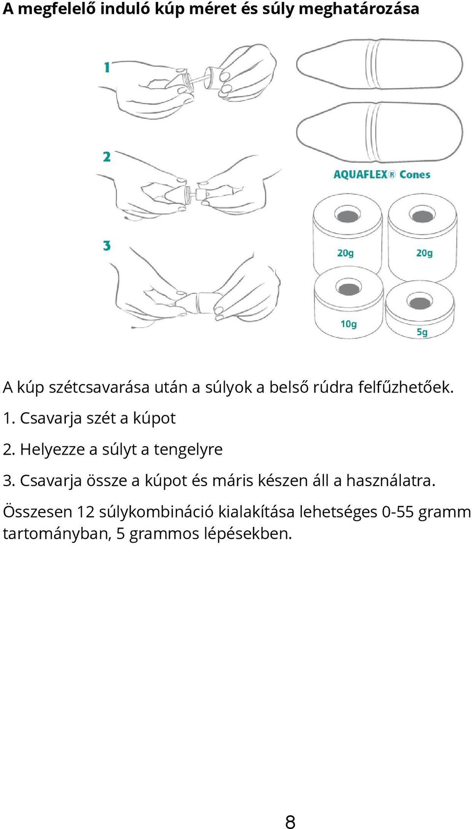 Helyezze a súlyt a tengelyre 3.