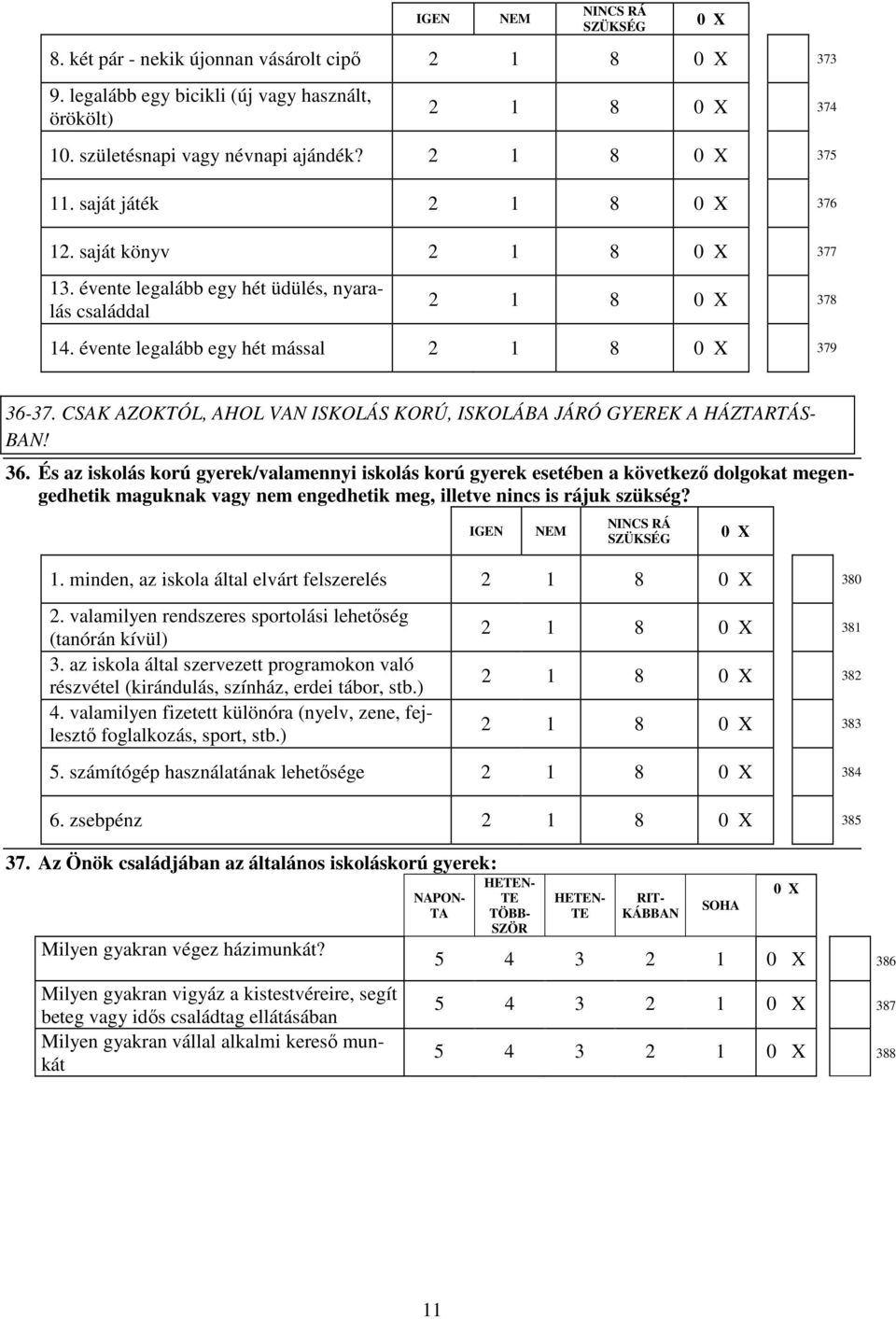 CSAK AZOKTÓL, AHOL VAN ISKOLÁS KORÚ, ISKOLÁBA JÁRÓ GYEREK A HÁZTARTÁS- BAN! 36.