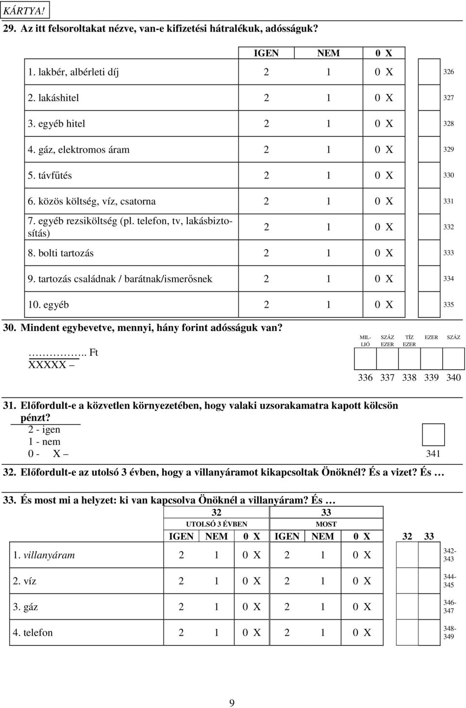 Mindent egybevetve, mennyi, hány forint adósságuk van?.. Ft MIL- LIÓ SZÁZ EZER TÍZ EZER EZER SZÁZ 336 337 338 339 34 31.