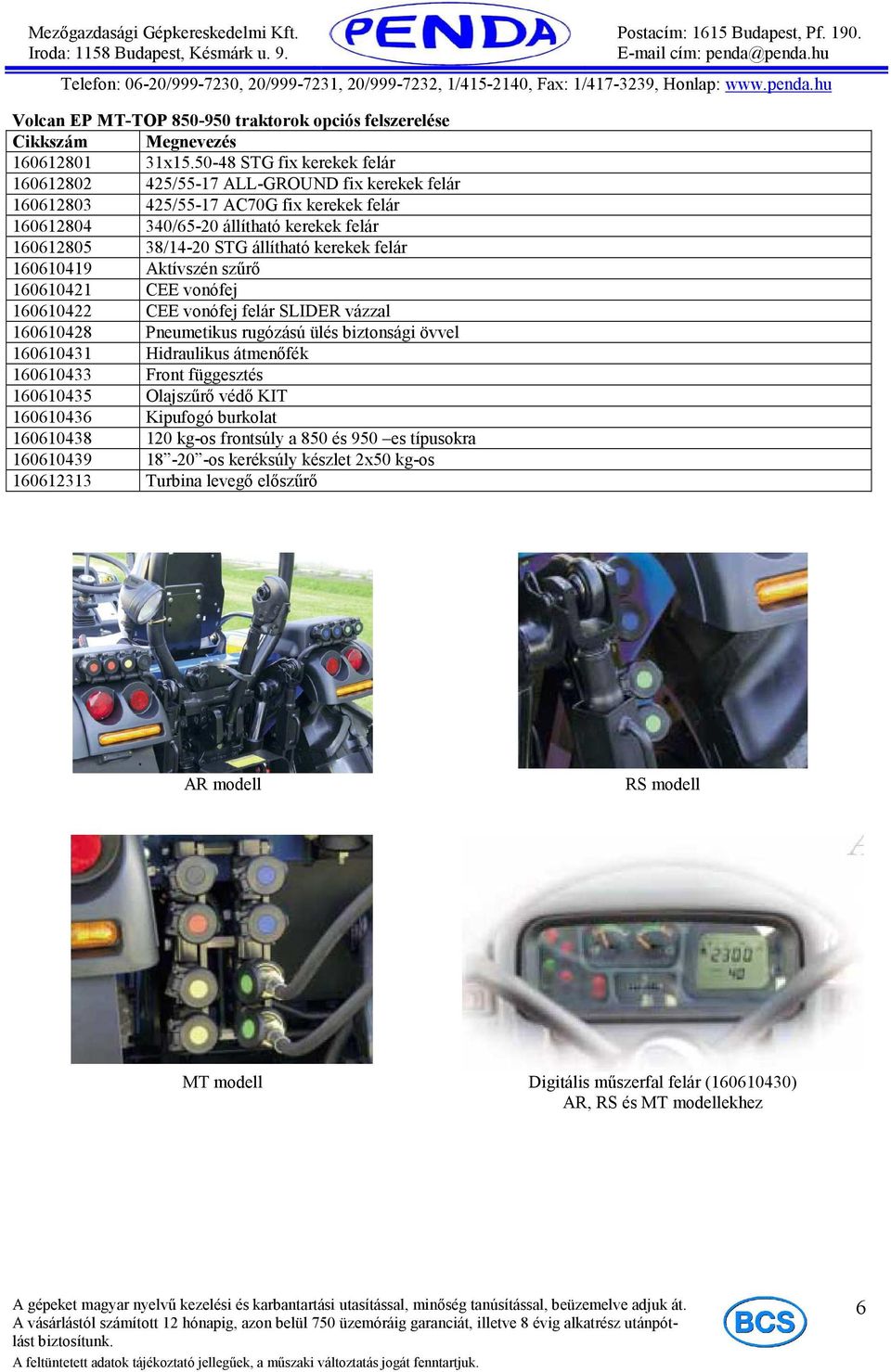 kerekek felár 160612804 340/65-20 állítható kerekek felár 160612805 38/14-20 STG állítható kerekek felár