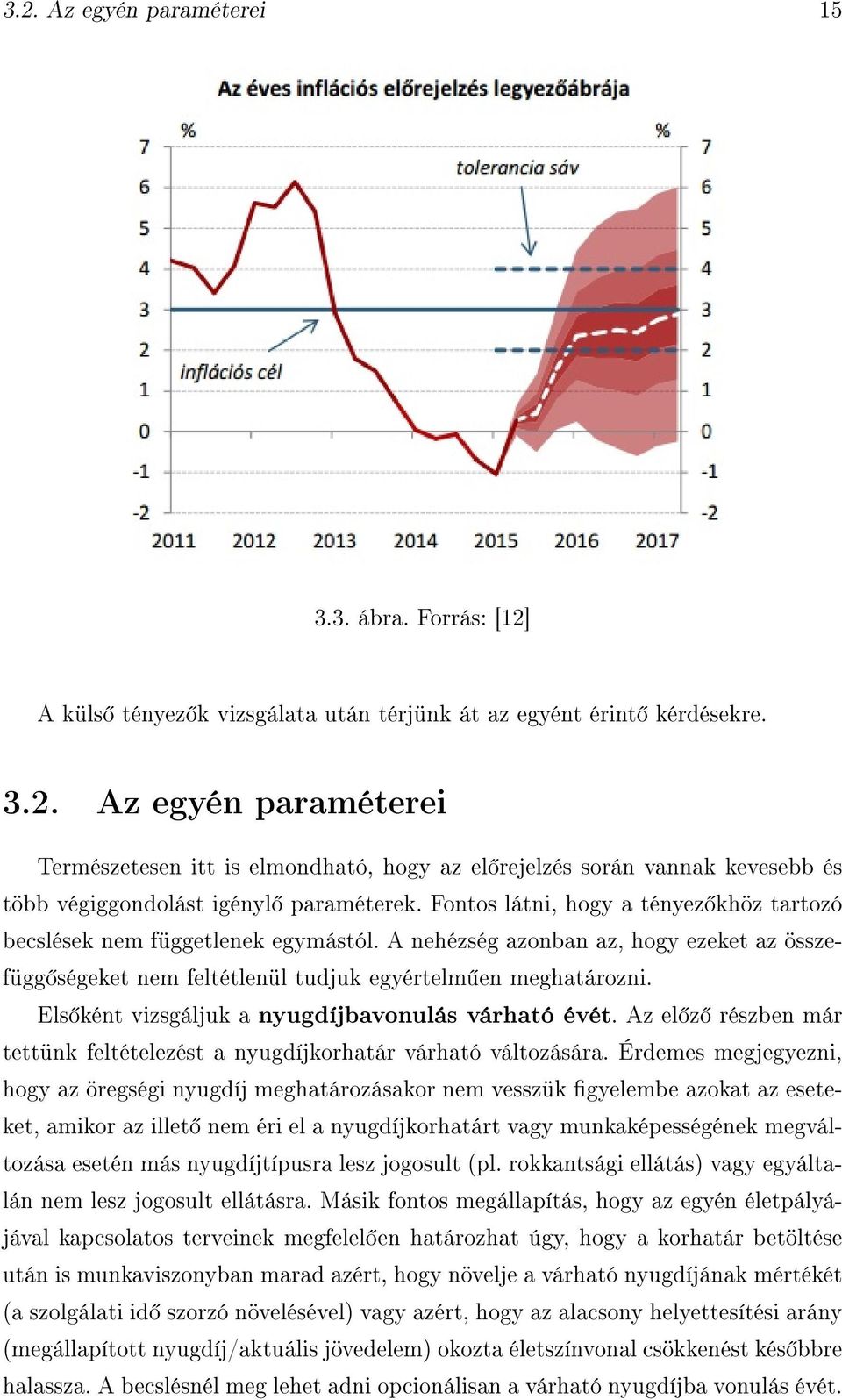 Els ként vizsgáljuk a nyugdíjbavonulás várható évét. Az el z részben már tettünk feltételezést a nyugdíjkorhatár várható változására.