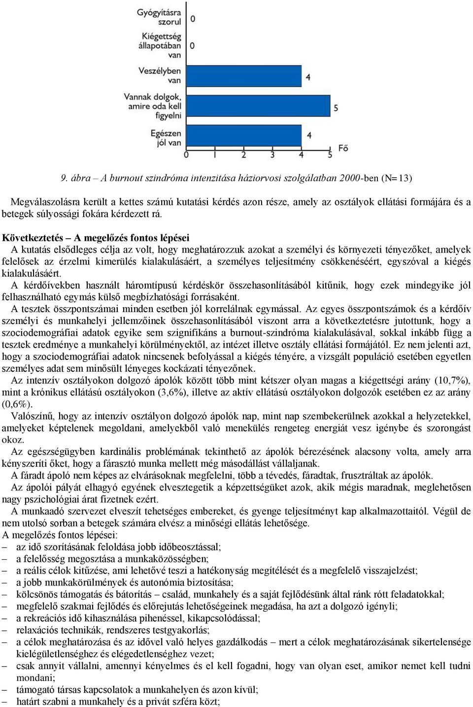 Következtetés A megelőzés fontos lépései A kutatás elsődleges célja az volt, hogy meghatározzuk azokat a személyi és környezeti tényezőket, amelyek felelősek az érzelmi kimerülés kialakulásáért, a