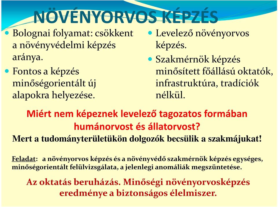 Miért nem képeznek levelező tagozatos formában humánorvost és állatorvost? Mert a tudományterületükön dolgozók becsülik a szakmájukat!