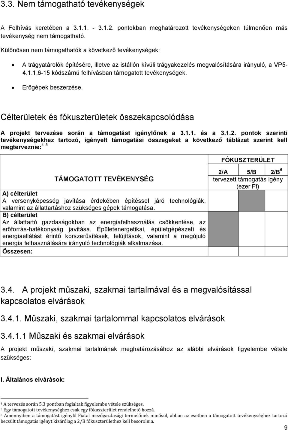 1.6-15 kódszámú felhívásban támogatott tevékenységek. Erőgépek beszerzése. Célterületek és fókuszterületek összekapcsolódása A projekt tervezése során a támogatást igénylőnek a 3.1.1. és a 3.1.2.