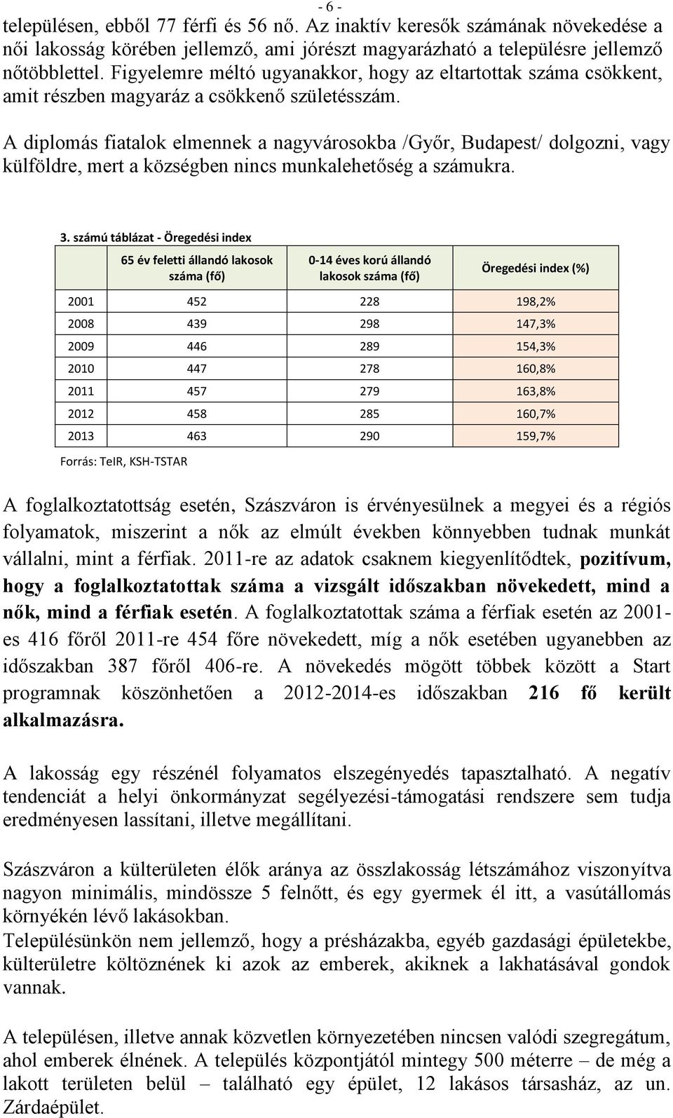 A diplomás fiatalok elmennek a nagyvárosokba /Győr, Budapest/ dolgozni, vagy külföldre, mert a községben nincs munkalehetőség a számukra. 3.