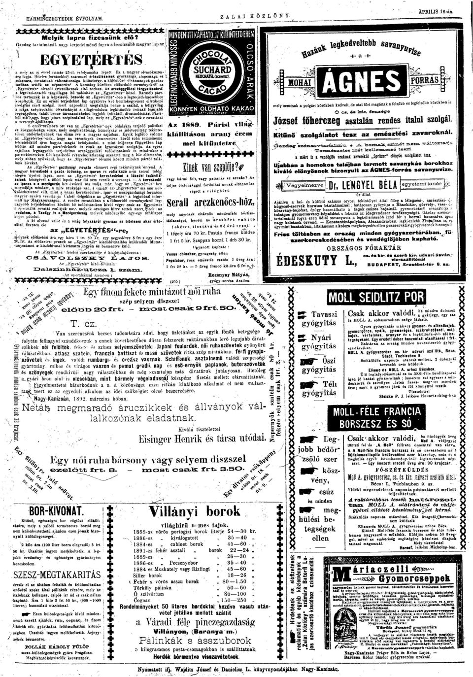 Hiteles frráskból szármzó értés ülésein ele gyrsság, lpsság és i sksir, rvtink váltztsság kitűnősége, köliinbózíí lvsmányk gzdg ; trlsr.
