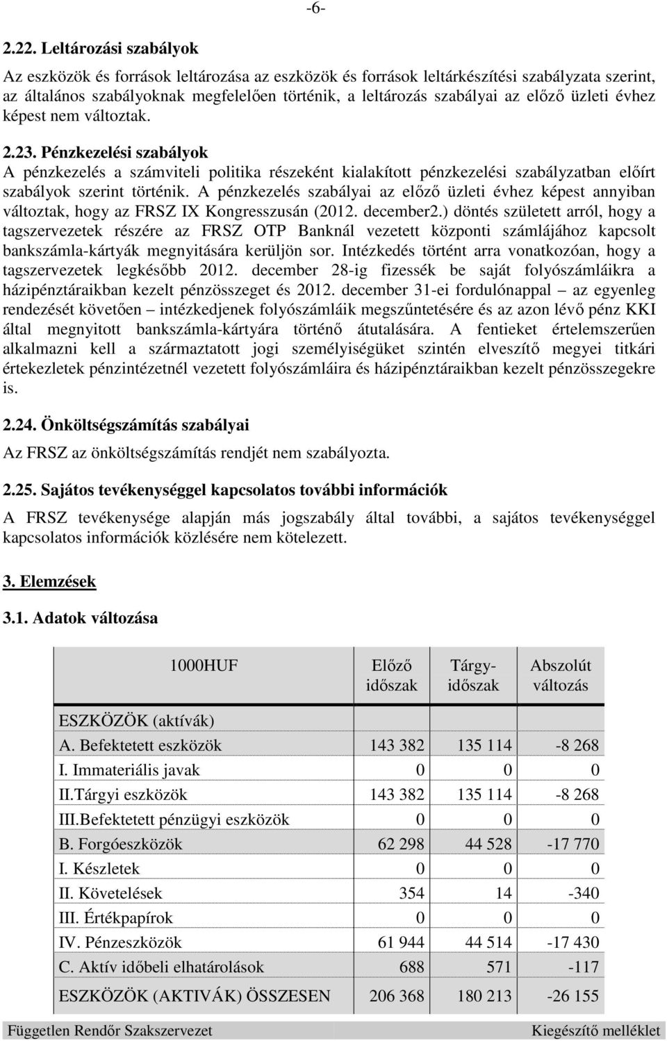 üzleti évhez képest nem változtak. 2.23. Pénzkezelési szabályok A pénzkezelés a számviteli politika részeként kialakított pénzkezelési szabályzatban előírt szabályok szerint történik.