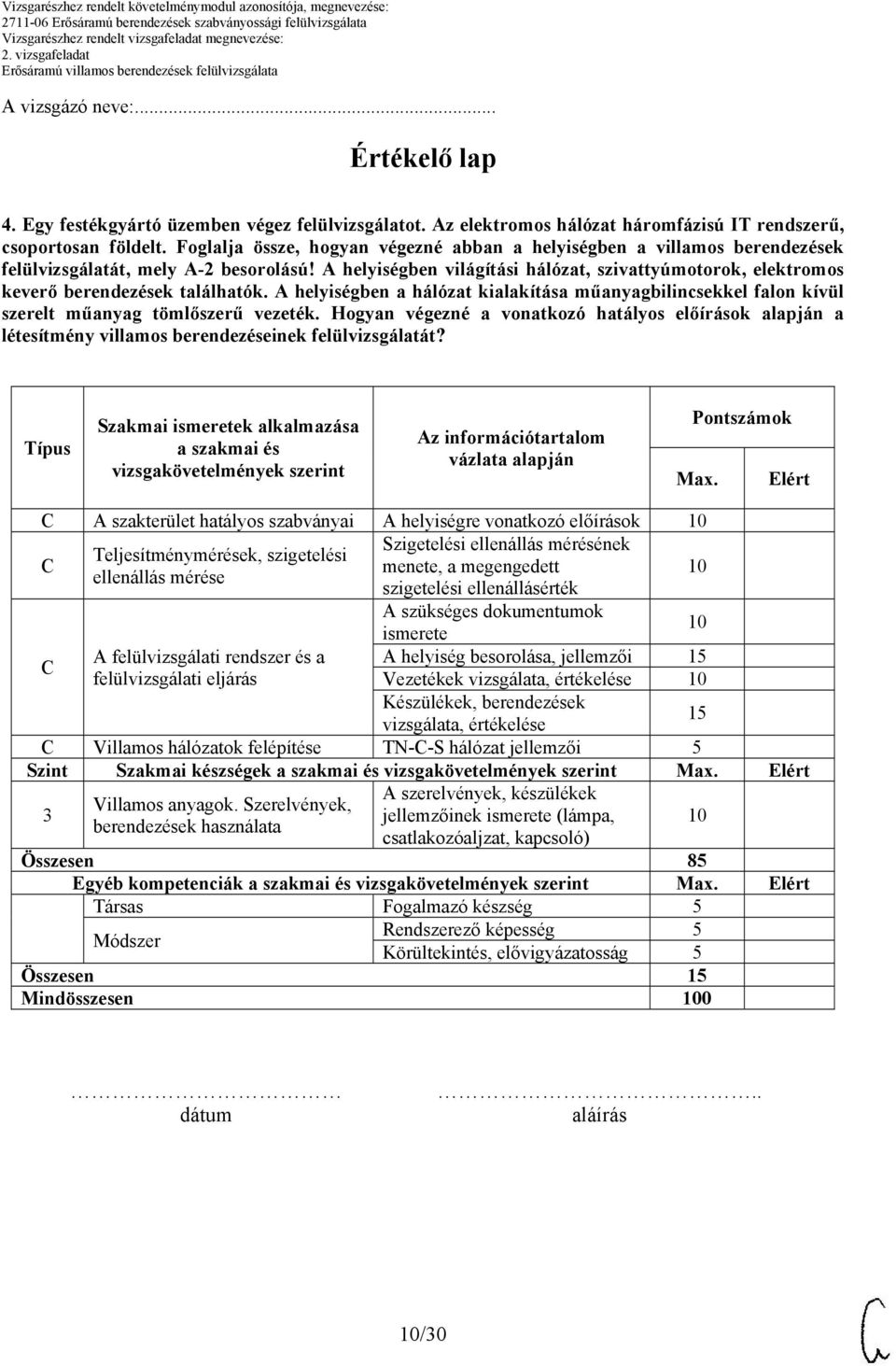 A helyiségben világítási hálózat, szivattyúmotorok, elektromos keverő berendezések találhatók. A helyiségben a hálózat kialakítása műanyagbilincsekkel falon kívül szerelt műanyag tömlőszerű vezeték.