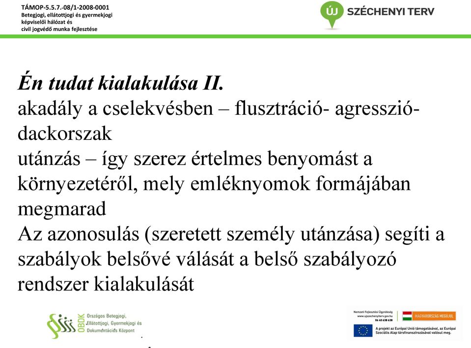 szerez értelmes benyomást a környezetéről, mely emléknyomok formájában